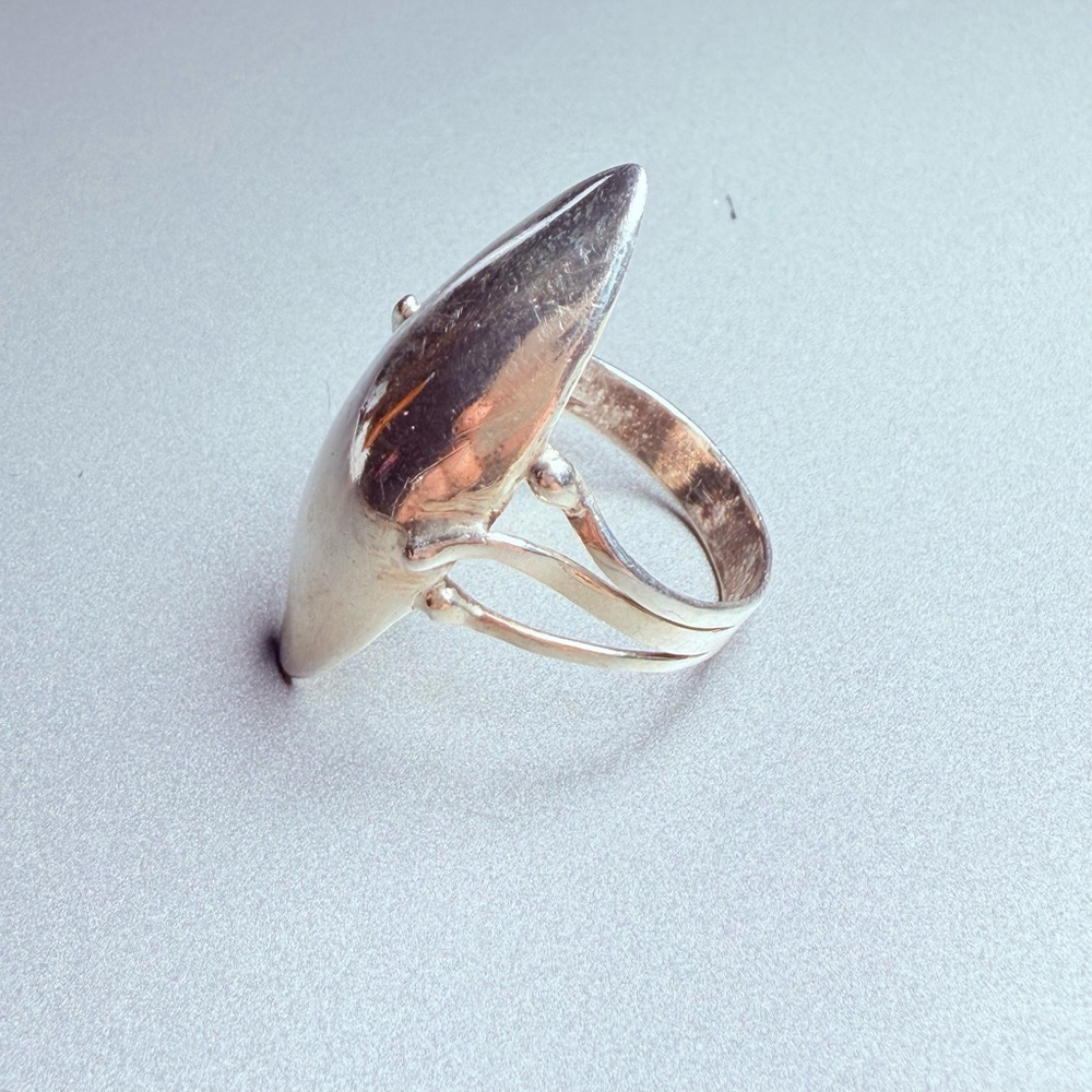 RARE Native American Hopi BIG Torpedo Dome Sterling Silver Modernist Ring VTG - Picture 6 of 8